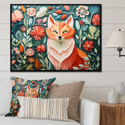 Art mural orange et renard orange dans un matelas II - renard