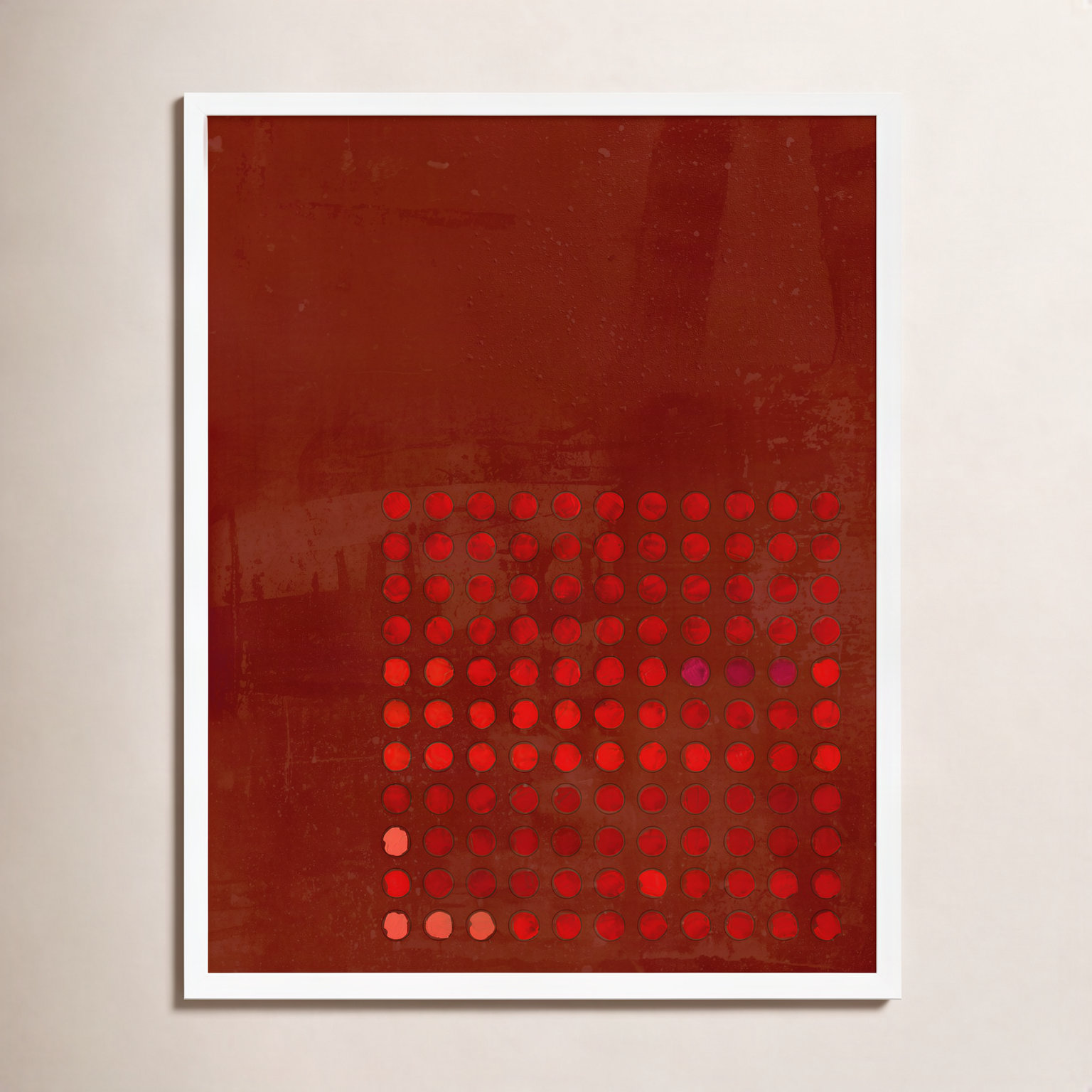 Circles in Squares "Circles in Squares 7" Print, 25" H x 20" W x 1.25" D, White
