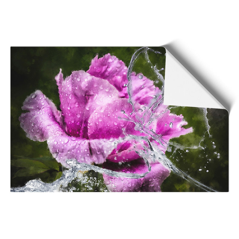 Purple Peony Flower Painting - Frameless Print, 21cm H x 30cm W x 0.1cm D
