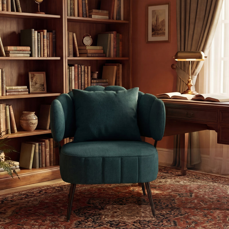 Chaise d'appoint rembourrée avec siège à ressorts ensachés, Vert