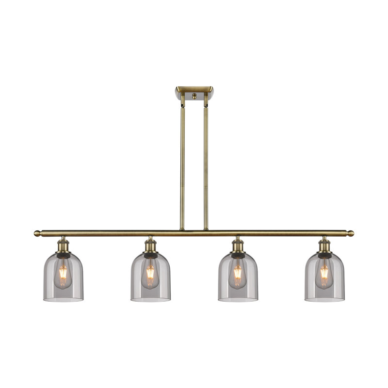 Odaniel 4 - Light Kitchen Island Pendant, Light Smoke, Antique Brass