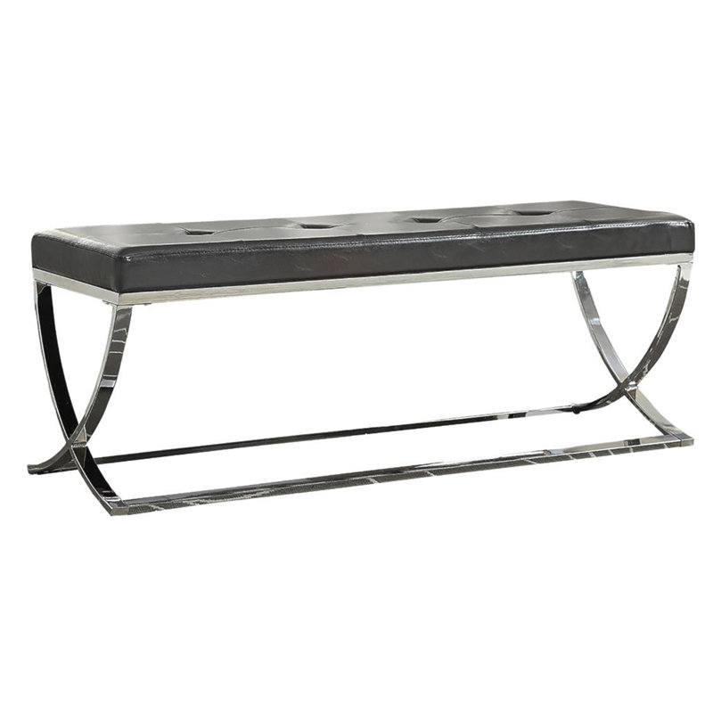 Banc noir à pieds courbés