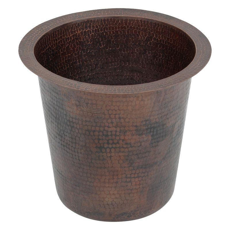 12" Round Hammered Copper Champagne Bar/Prep Sink