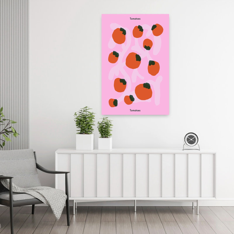 Art mural de tomates roses fraîches, H 36 po x l 24 po