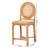Bali & Pari Oxford Round Back Rattan Counter Stool - Handwoven Cane Counter Height Chair With Open Lattice Design, Natural Wicker Coastal Kitchen Island Seating