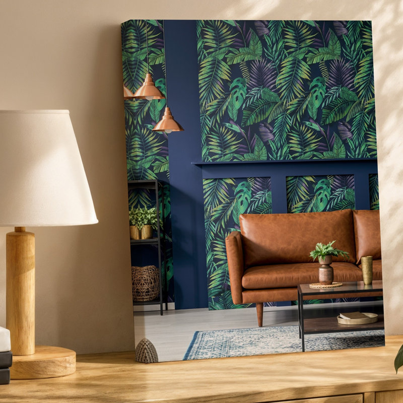 Toile, une scène intérieure douillette mettant en vedette un salon élégant avec art mural, H 11 po x l 14 po
