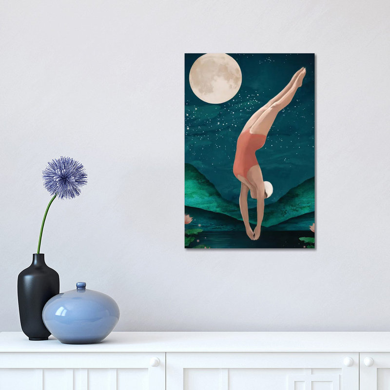 Dive by Laura Graves - Painting on Canvas, Wrapped Canvas, 30.48 cm H x 45.72 cm W