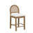 Boucle Upholstered Bar Stool with Woven Rattan Backrest-371209453-369930017-371209454