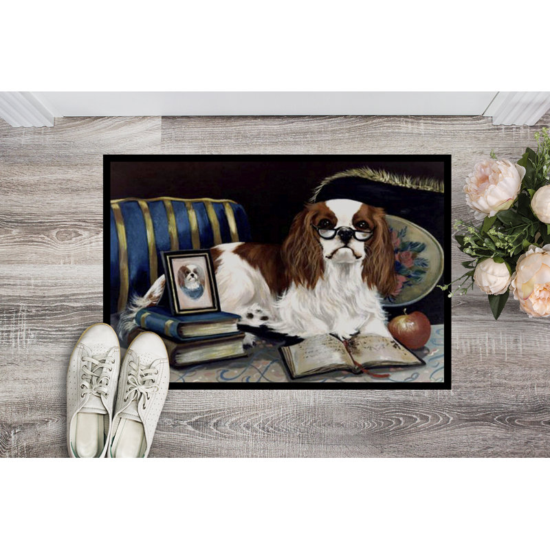 Non-Slip No Pattern Christmas Doormat, Cavalier Spaniel Perfect Student