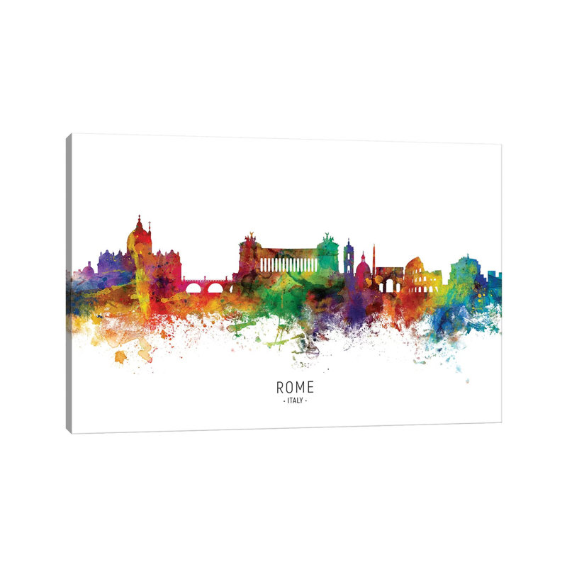 Rome Italy Skyline by Michael Tompsett - Wrapped Canvas Painting, 66.04 cm H x 45.72 cm W