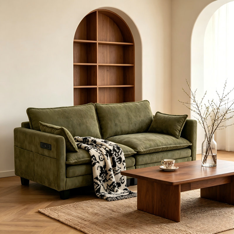 Canapé en chenille Modern, Vert