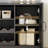 47" Farmhouse Coffee Bar Cabinet with Power Outlets & Wine Rack, Kitchen Buffet Sideboard with 9 Wine Racks, Goblet Holder, 3 Glass Holders & Adjustable Shelves for Dining Room, Black-1101401841