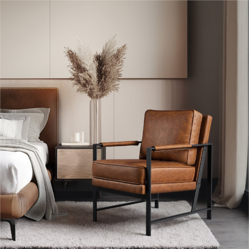 Retro Upholstered Accent Lounge Chair
