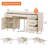 Lysiane 58" Executive Desk With 4 Drawers And 1 Door, Modern Farmhouse Home Office Computer Table With Charging Station, Keyboard Tray-1808789911