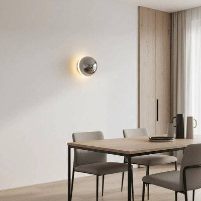 UltraBeam Polished Chrome Indoor LED Wall Light 6 Watt LED - 600 Lumens Diameter 140mm