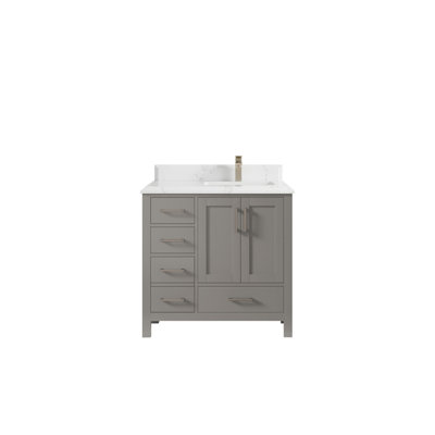 Malibu 36'' Single Bathroom Vanity with Quartz Top
