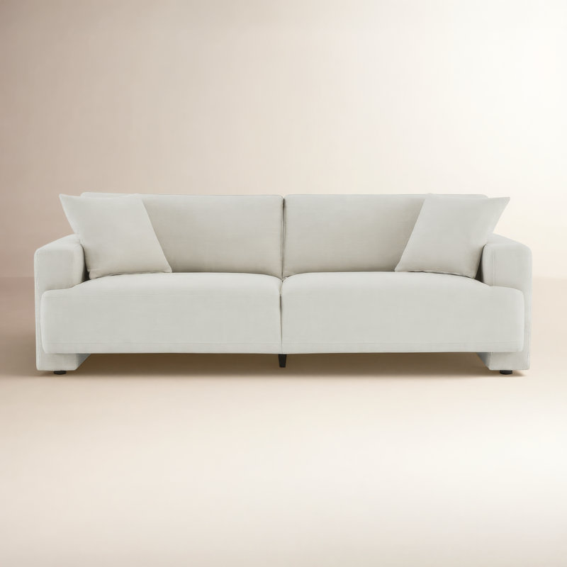 Ives 90" Upholstered Sofa, Cream Performance