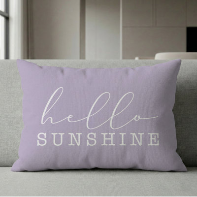 Hello Sunshine Pillow 16"X12" Lilac