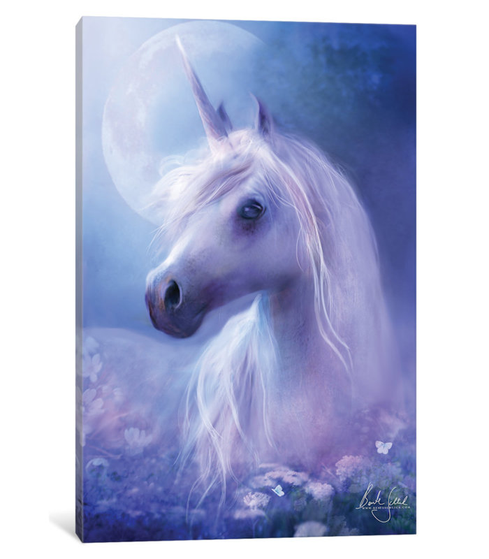 Recourbée schlick’licorne moon "-impression sur toile tendue, H 18 po x l 12 po x P 1,5 po