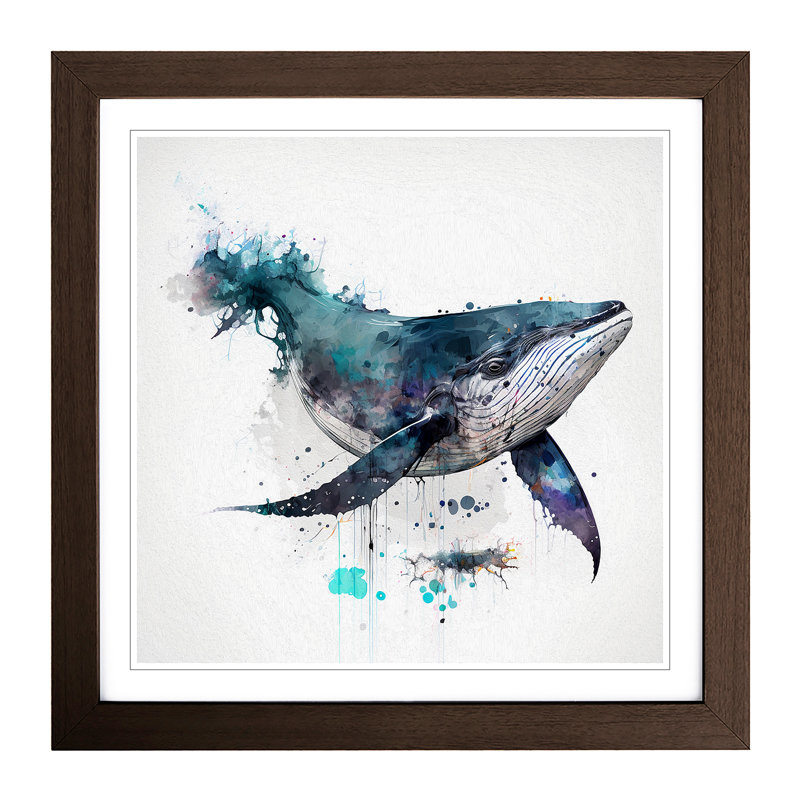 Whale - Framed Print, Walnut