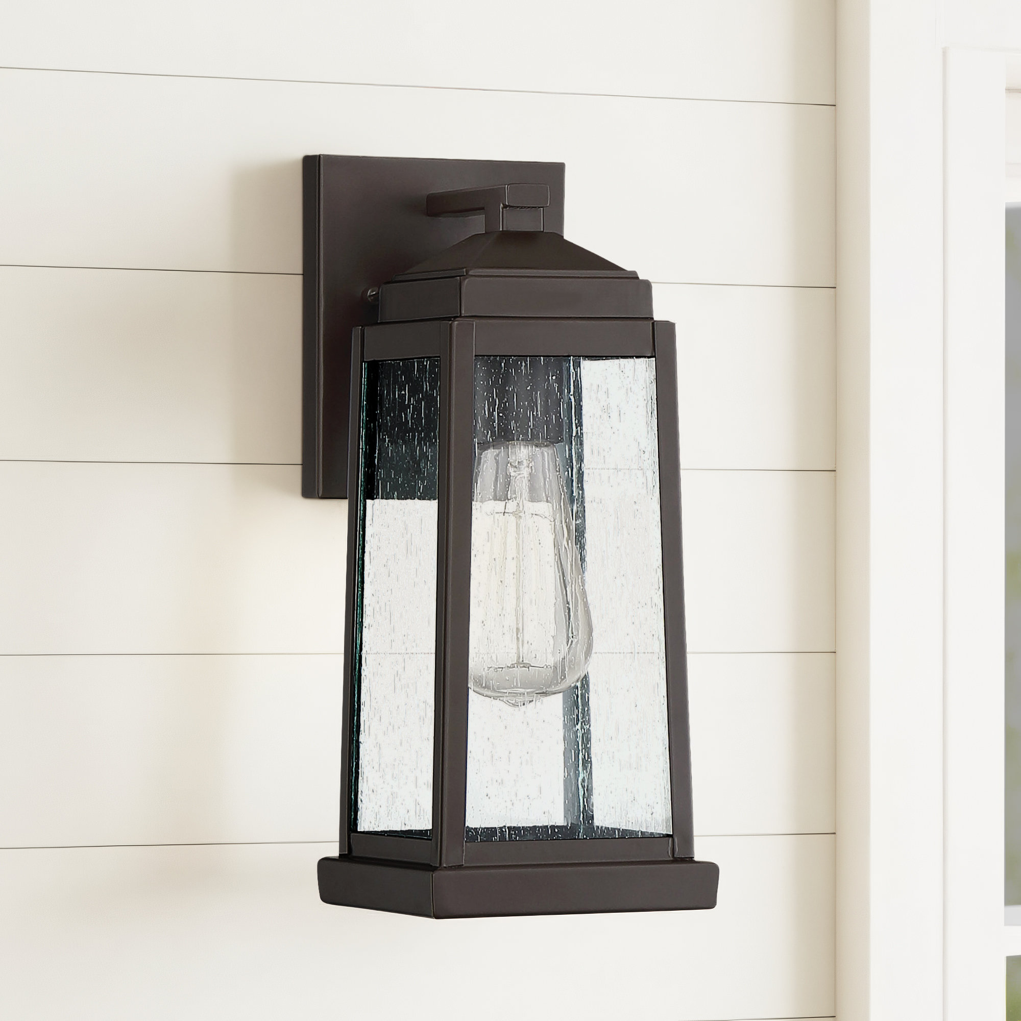 Single Light Outdoor Steel Wall Light, 12.5" H x 5.25" W x 6.25" D