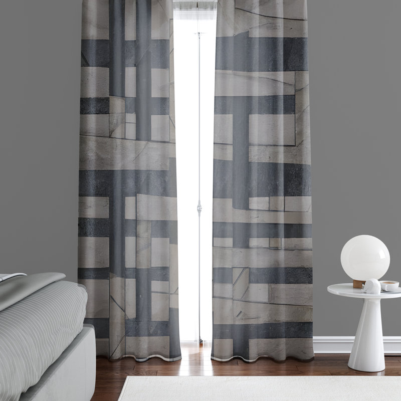 Paire de rideaux semi-transparents en polyester Ambrosane, L 40 po x L 52 po