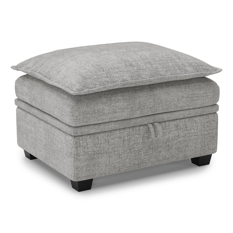Repose-pieds en chenille avec rangement Luna, Gris