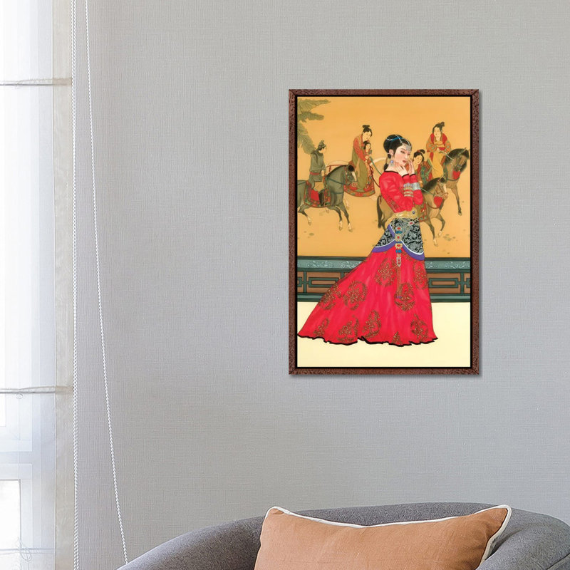 Li Wa - Painting on Canvas, 66.04 cm H x 45.72 cm W, Classic Brown Wood Framed