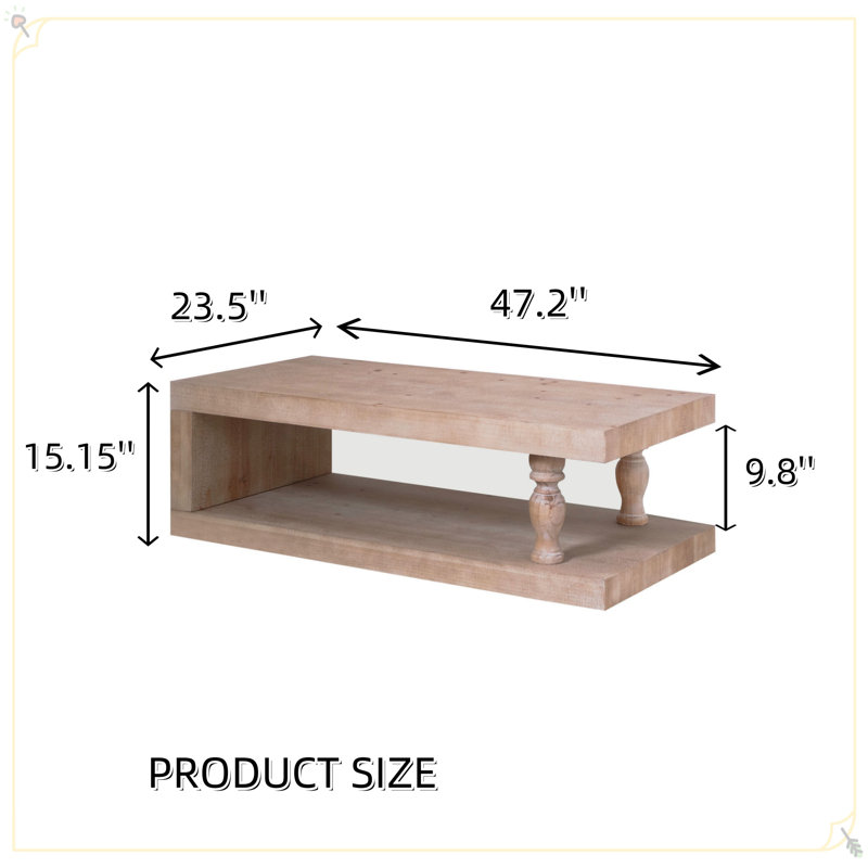  Table basse de salon en bois avec cadre