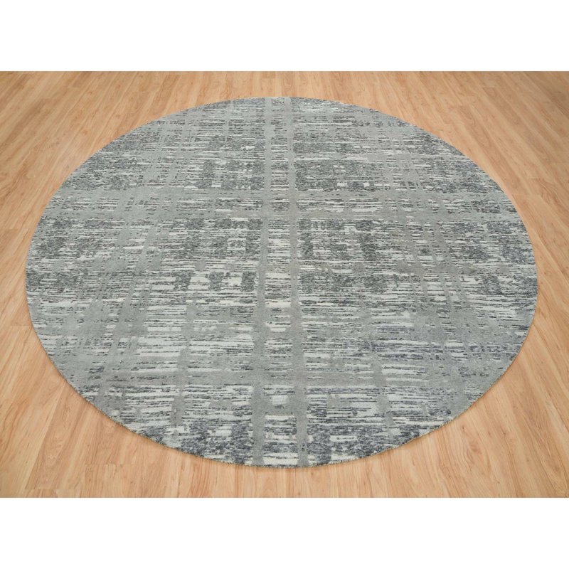 Tapis unique gris de 10 pi 1 po Riyen