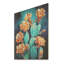 Cactus bleu et bronze brossé - Art mural en bois de cactus sur bois de pin naturel-1679879086