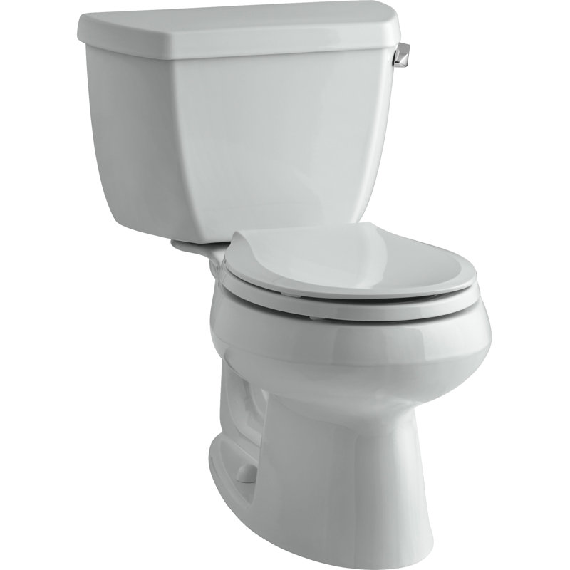 Wellworth® 1.28 GPF Water Efficient Round Two-Piece toilet (Seat Not Included), Ice Gray, Right-Hand