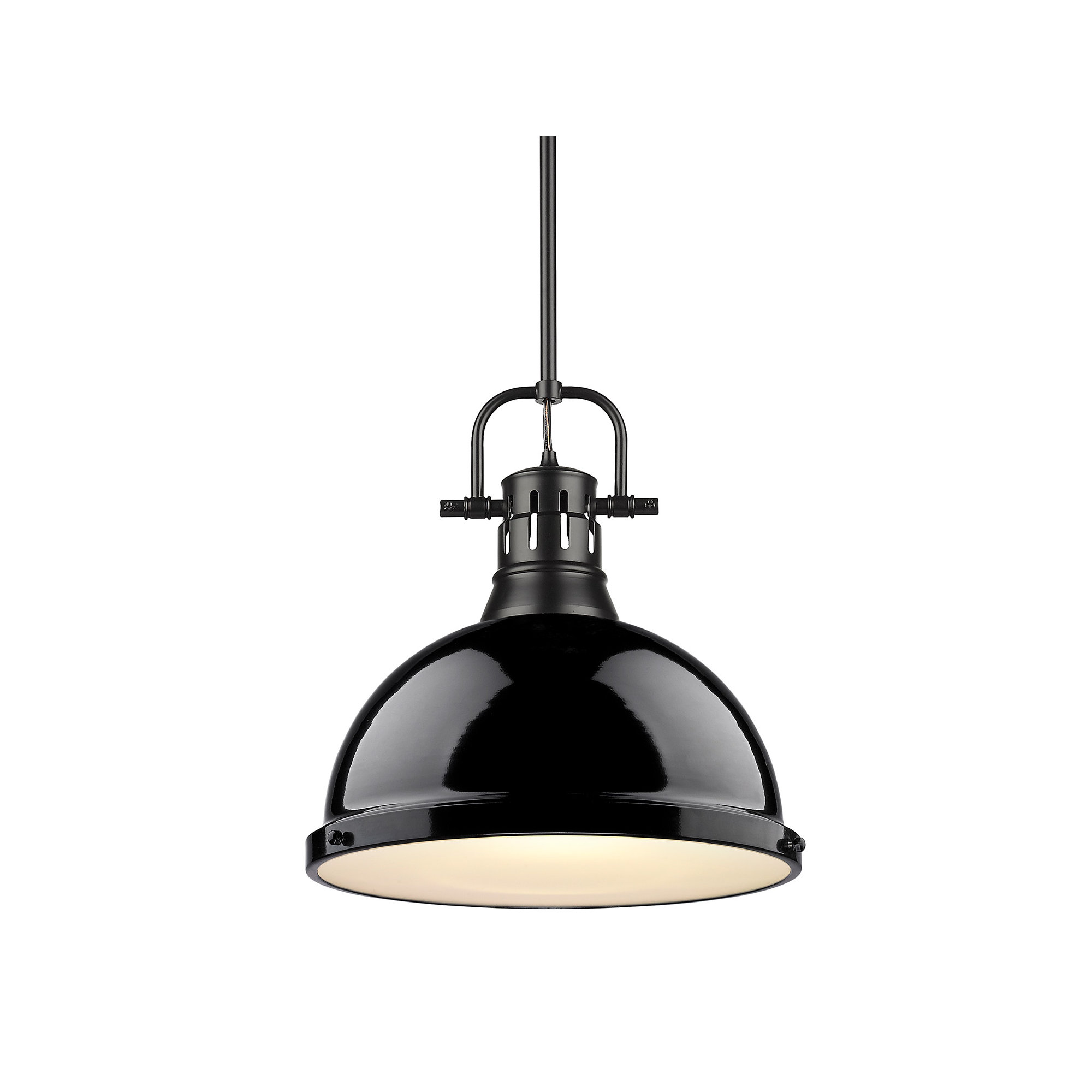 Calico Single Light Steel Dimmable Pendant, Black, Matte Black