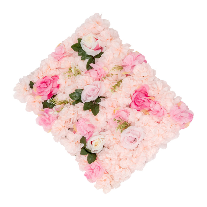 6PCS Artificial Flower Panels For Party Wedding Decor, Pale Pink
