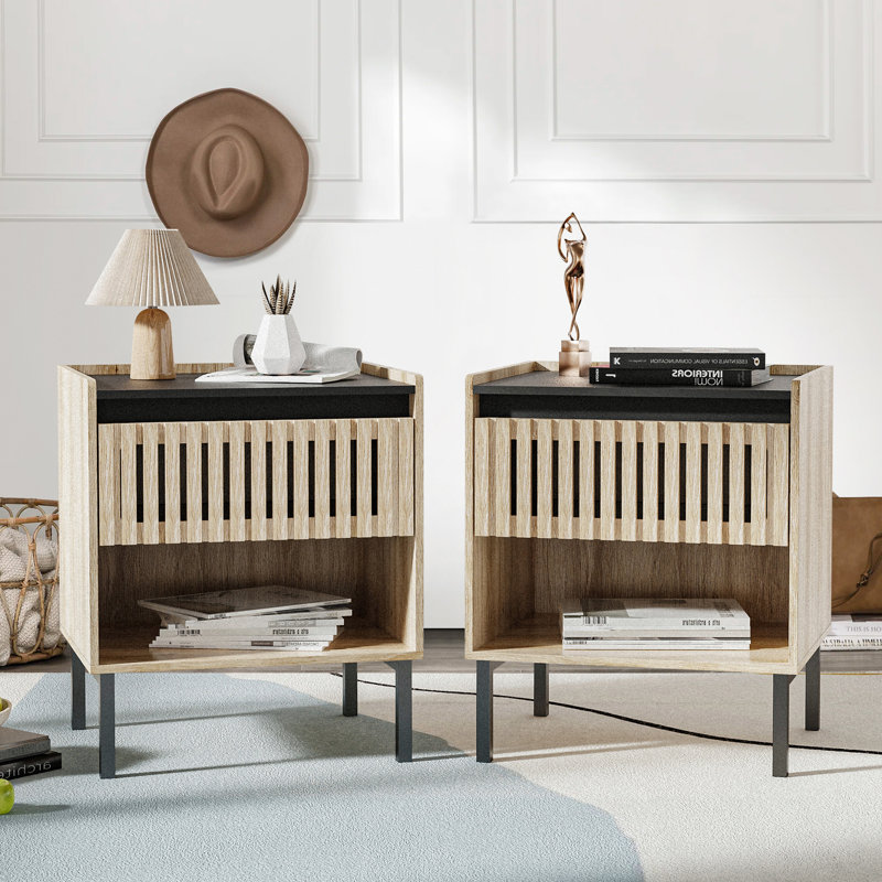 1-Drawer Nightstand Sets with Storage