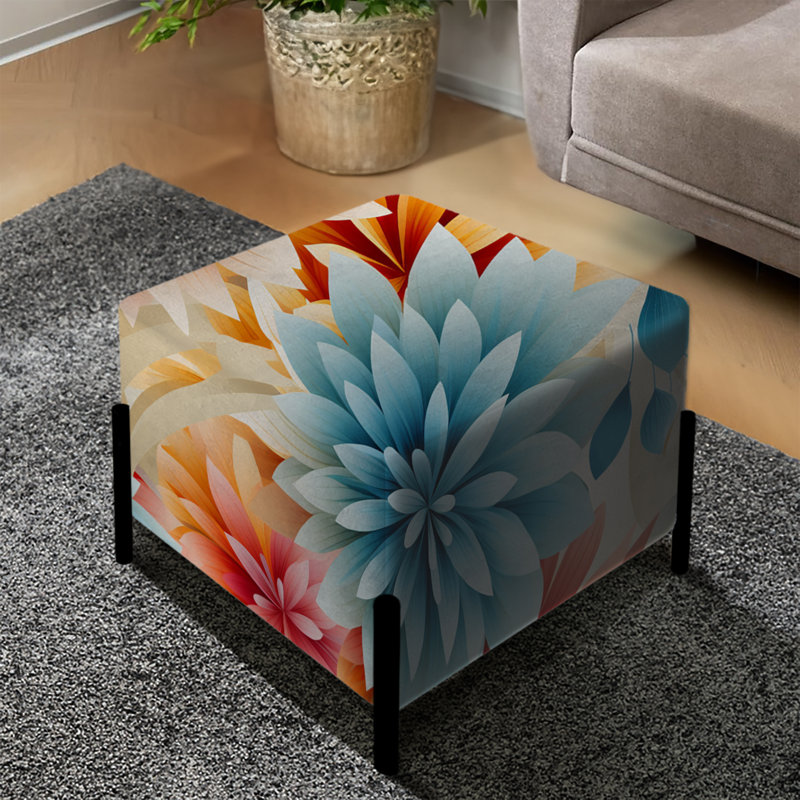 Vibrant Mandalas Blooms - repose-pieds carré botanique