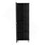Armoire à linge miroir Urano, quatre tablettes intérieures, cinq tablettes extérieures - noir-665290789