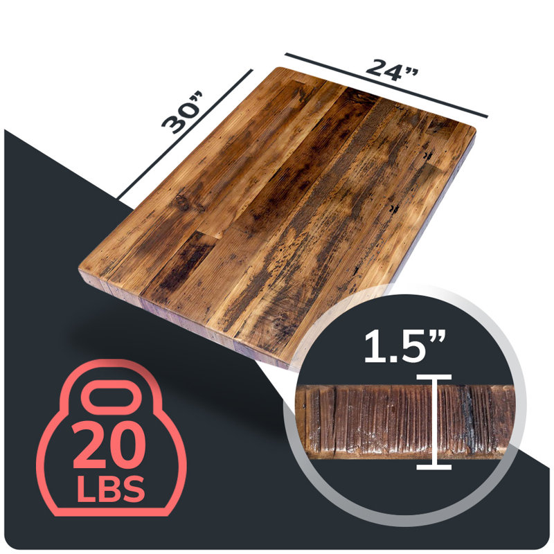 The Rustic Harvest Table Top , 1.5" H x 30" L x 24" W
