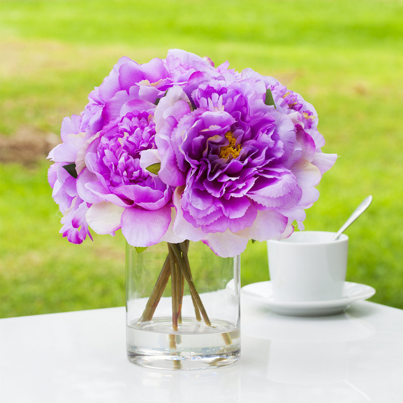 Arrangement floral pivoines et centres de table, Mauve
