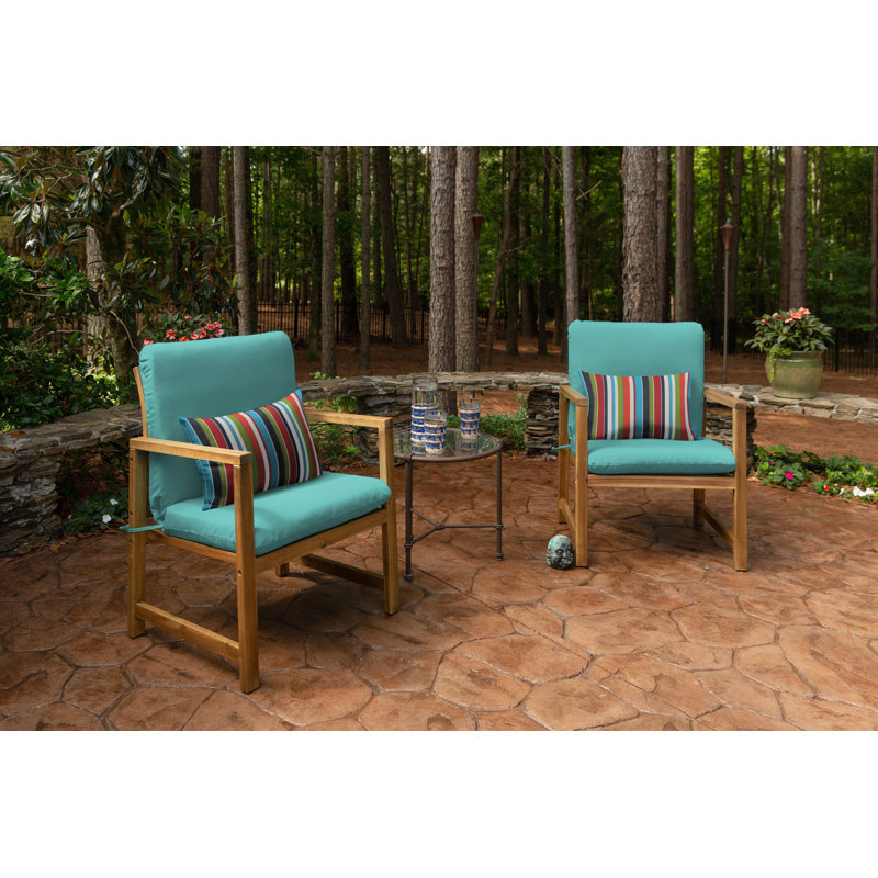 Casual Cushion Outdoor Club Chair Cushion, Sunbrella Fade & Water Resistant for Patio Club Chairs & Deep-Seat Loungers, 22"W x 22"D, 3.5" thick; Back 22"W x 22"H, 3.5" thick, Reversible, Canvas Aruba
