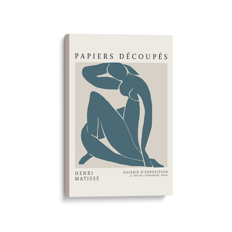 Matisse's Nude II en bleu minuit, Toile tendue, H 30 po x l 20 po x P 1,25 po