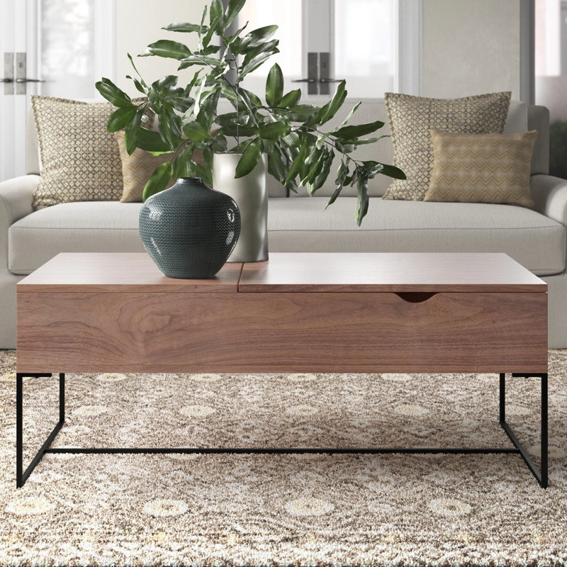 Table basse à plateau relevable avec rangement