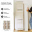 Paravent avec tablettes, écran en bois pliable de 5,6 pi avec charnières doubles-1152288726-1152288712