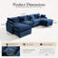 Canapé d'angle modulaire en forme de U de 142 pouces, combinaison libre avec poufs et coussins amovibles-1331928096-1331928110