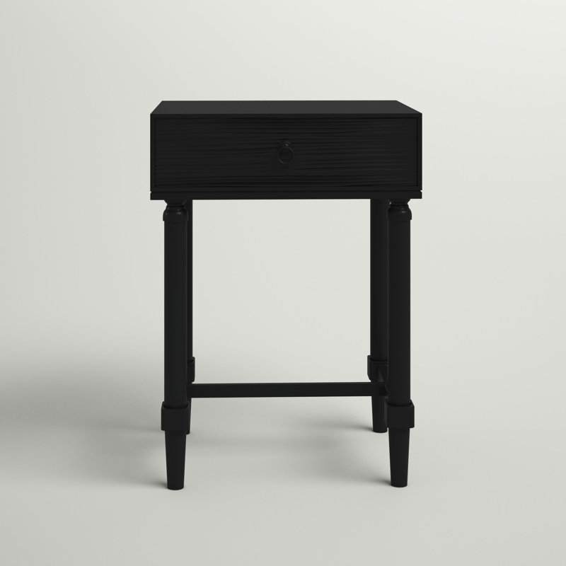 Cristian End Table with Storage, Black