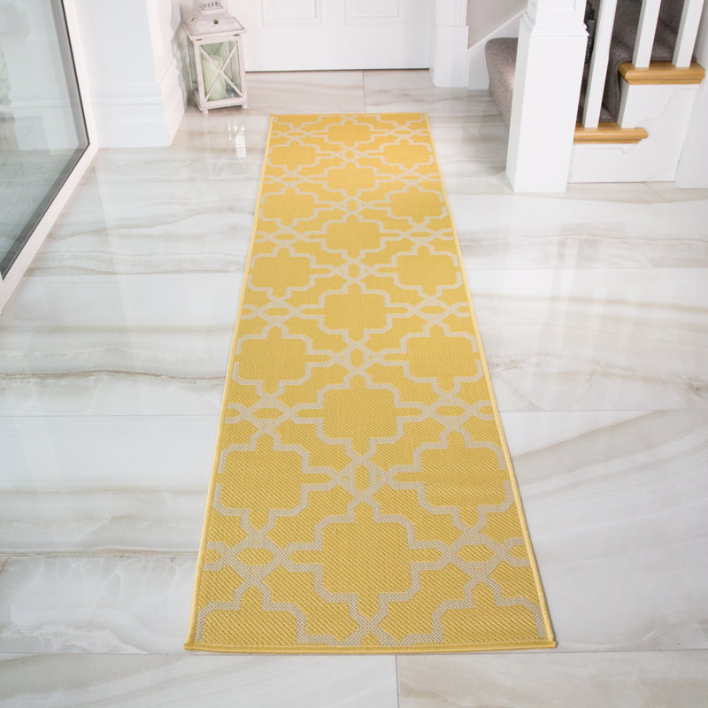 Elis Geometric Hand Woven Indoor / Outdoor Area Rug, Runner 60 x 240cm
