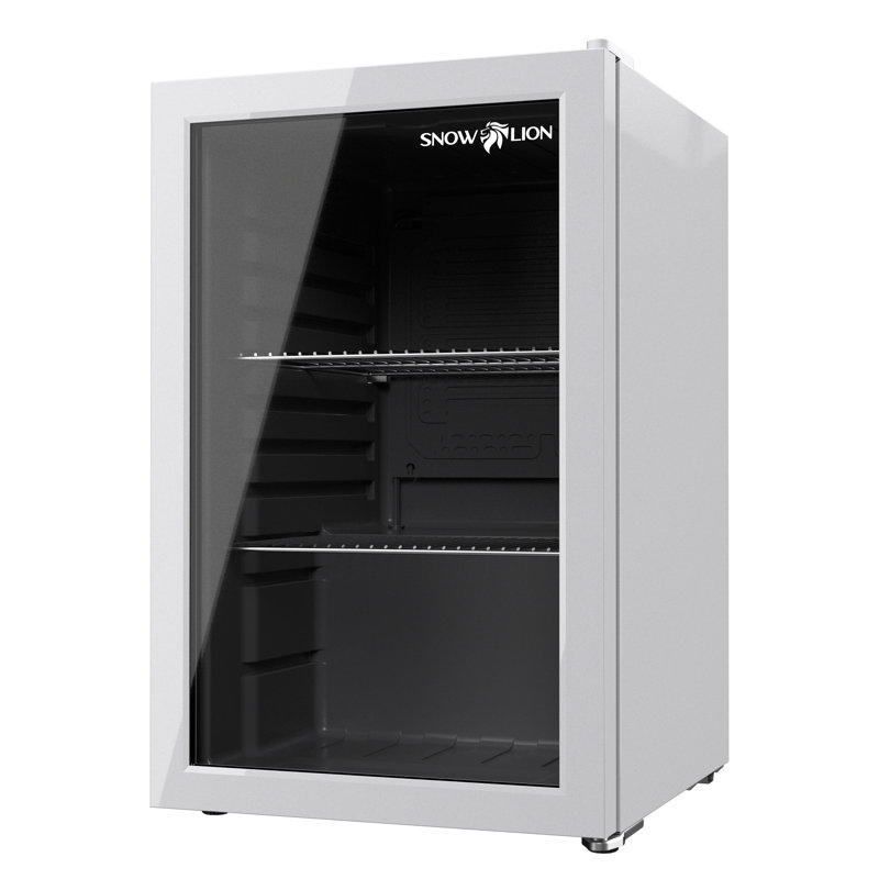 SnowLion Premium 69L Beverage Refrigerator 2.4 Cu.ft. Freestanding Mini Fridge With Glass Door, White