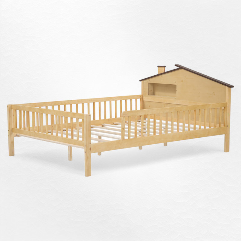 Wood Platform Bed With Led Light, Full