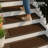  4 Pack 10" x 24" Cobblestone Stair Tread Decorative Panels, Brown
