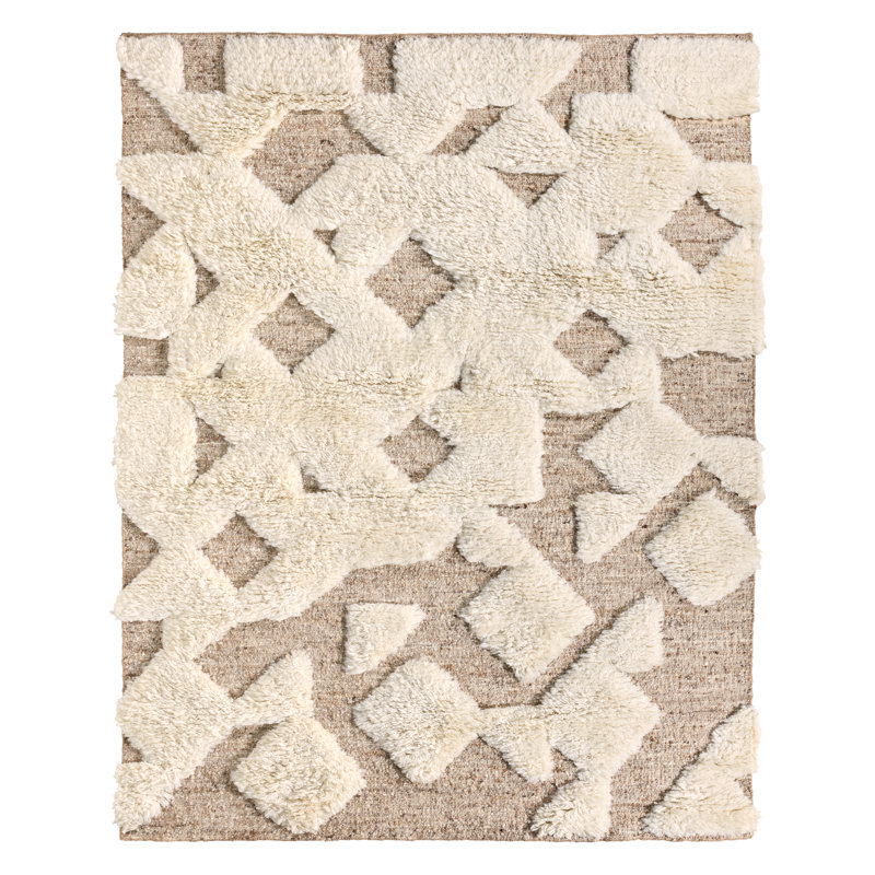 Jaipur Living Michael Habachy Giza GAM02 Handmade Geometric TanBeige (8'x10'), Tan, Rectangle 10' x 14'